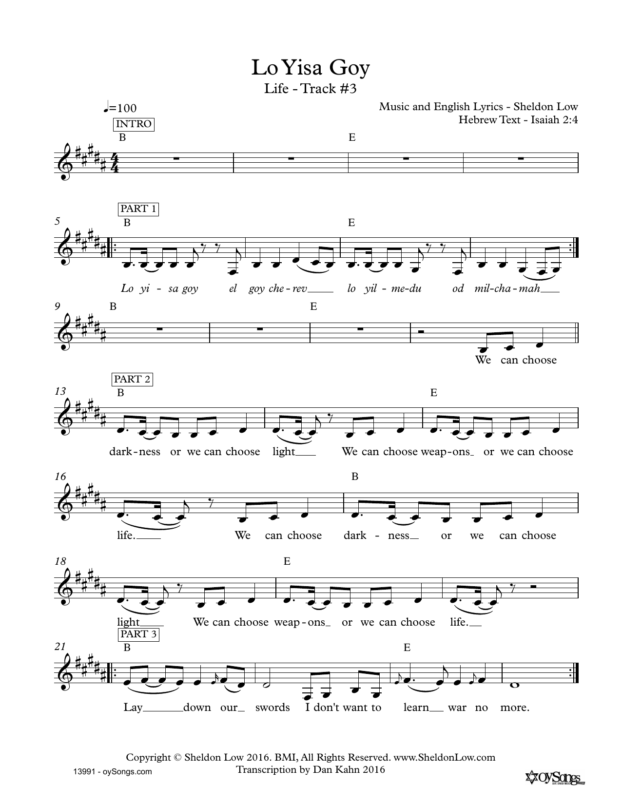 Sheldon Low Lo Yisa Goy Sheet Music Notes & Chords for Lead Sheet / Fake Book - Download or Print PDF