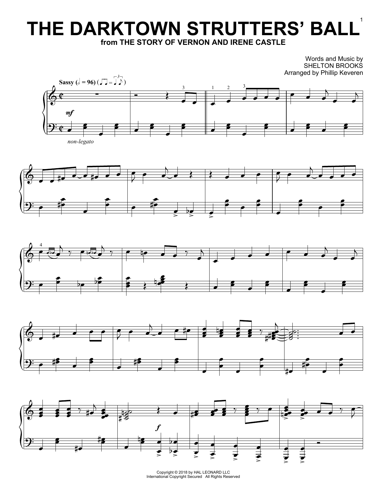 Shelton Brooks The Darktown Strutters' Ball [Jazz version] (arr. Phillip Keveren) Sheet Music Notes & Chords for Piano - Download or Print PDF