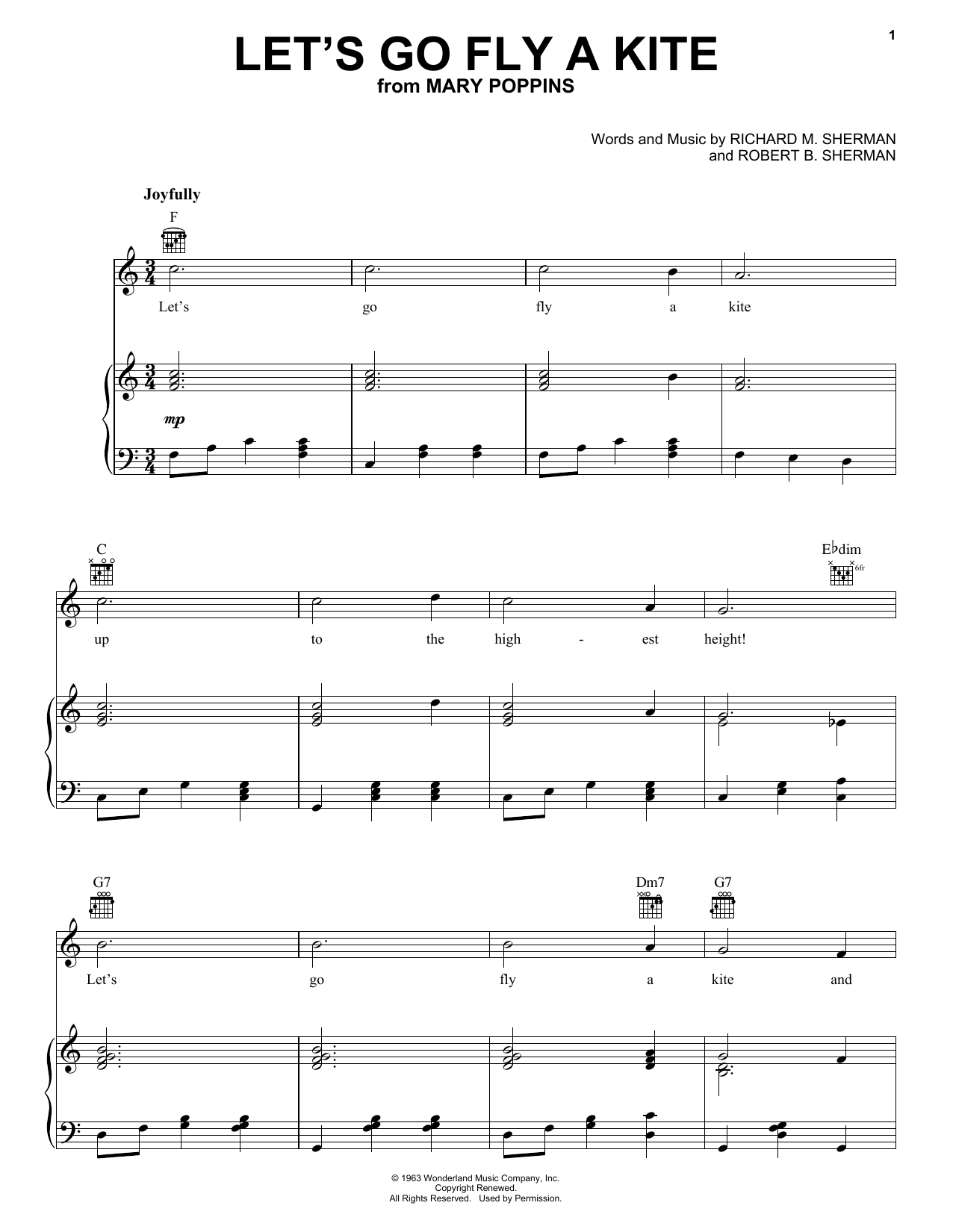 Dave Tomlinson Let's Go Fly A Kite Sheet Music Notes & Chords for Piano, Vocal & Guitar (Right-Hand Melody) - Download or Print PDF