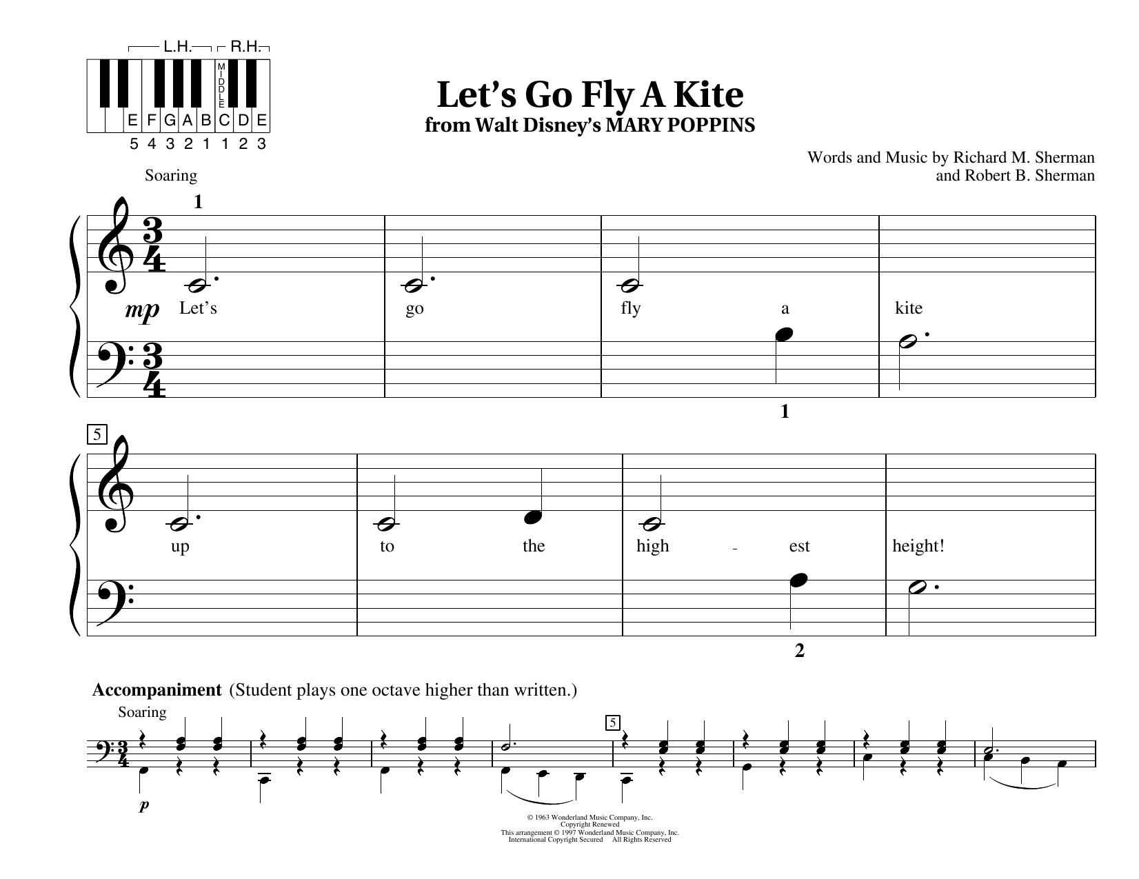Sherman Brothers Let's Go Fly A Kite Sheet Music Notes & Chords for Educational Piano - Download or Print PDF