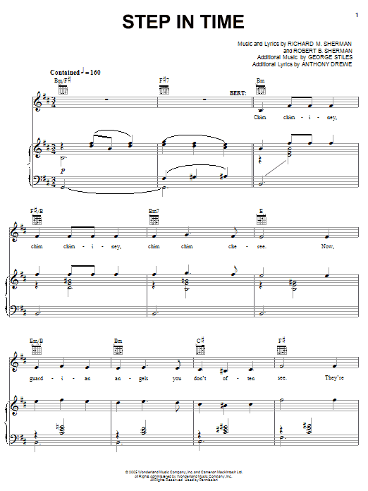 Sherman Brothers Step In Time Sheet Music Notes & Chords for Easy Piano - Download or Print PDF