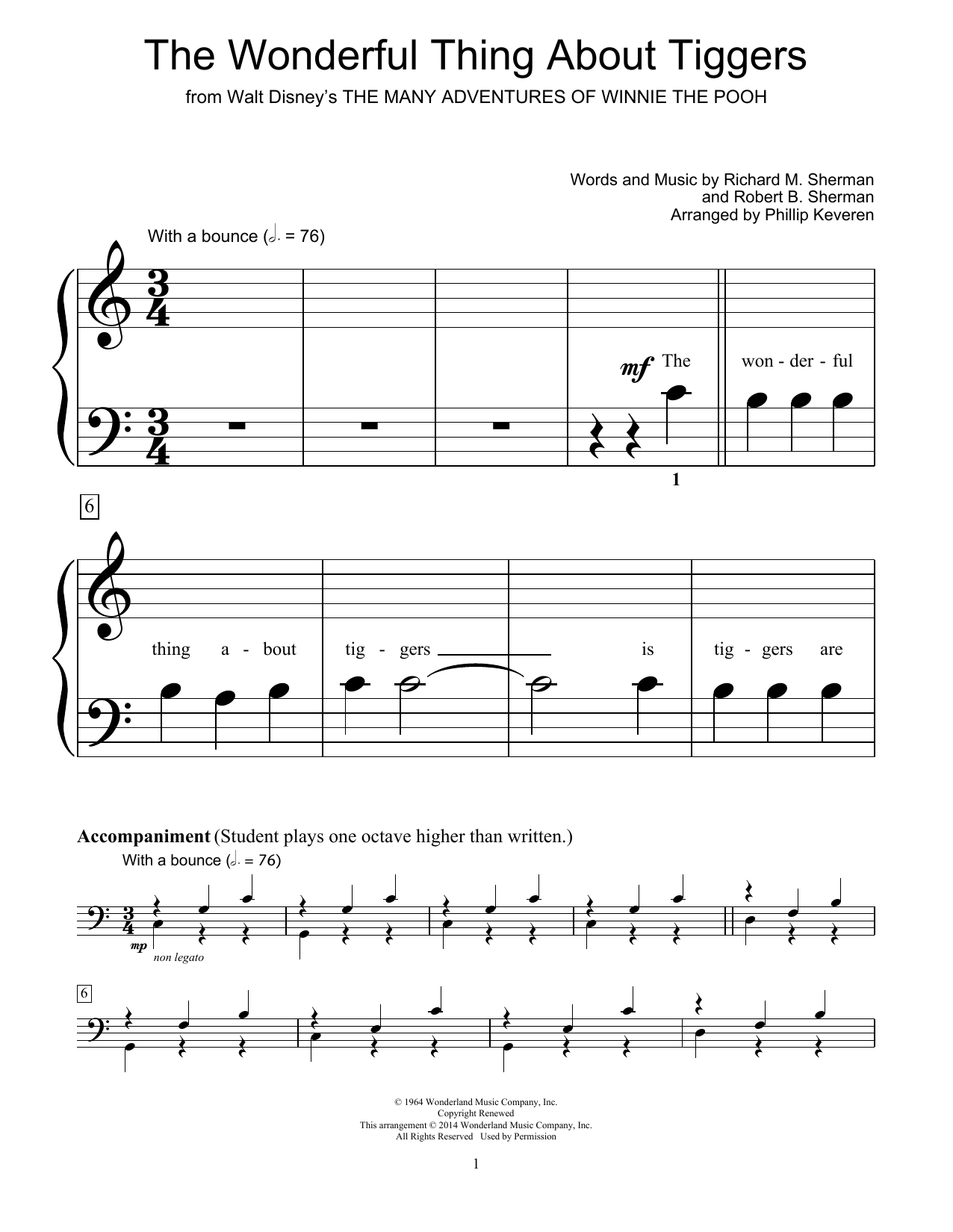 Phillip Keveren The Wonderful Thing About Tiggers Sheet Music Notes & Chords for Educational Piano - Download or Print PDF