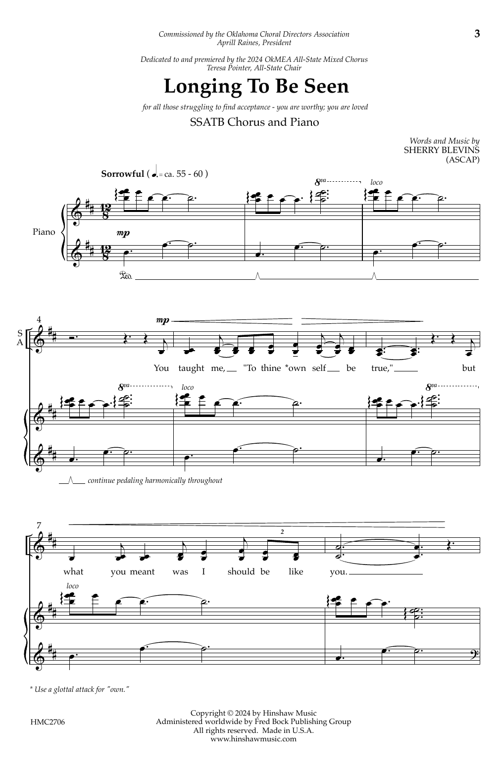 Sherry Blevins Longing To Be Seen Sheet Music Notes & Chords for SATB Choir - Download or Print PDF