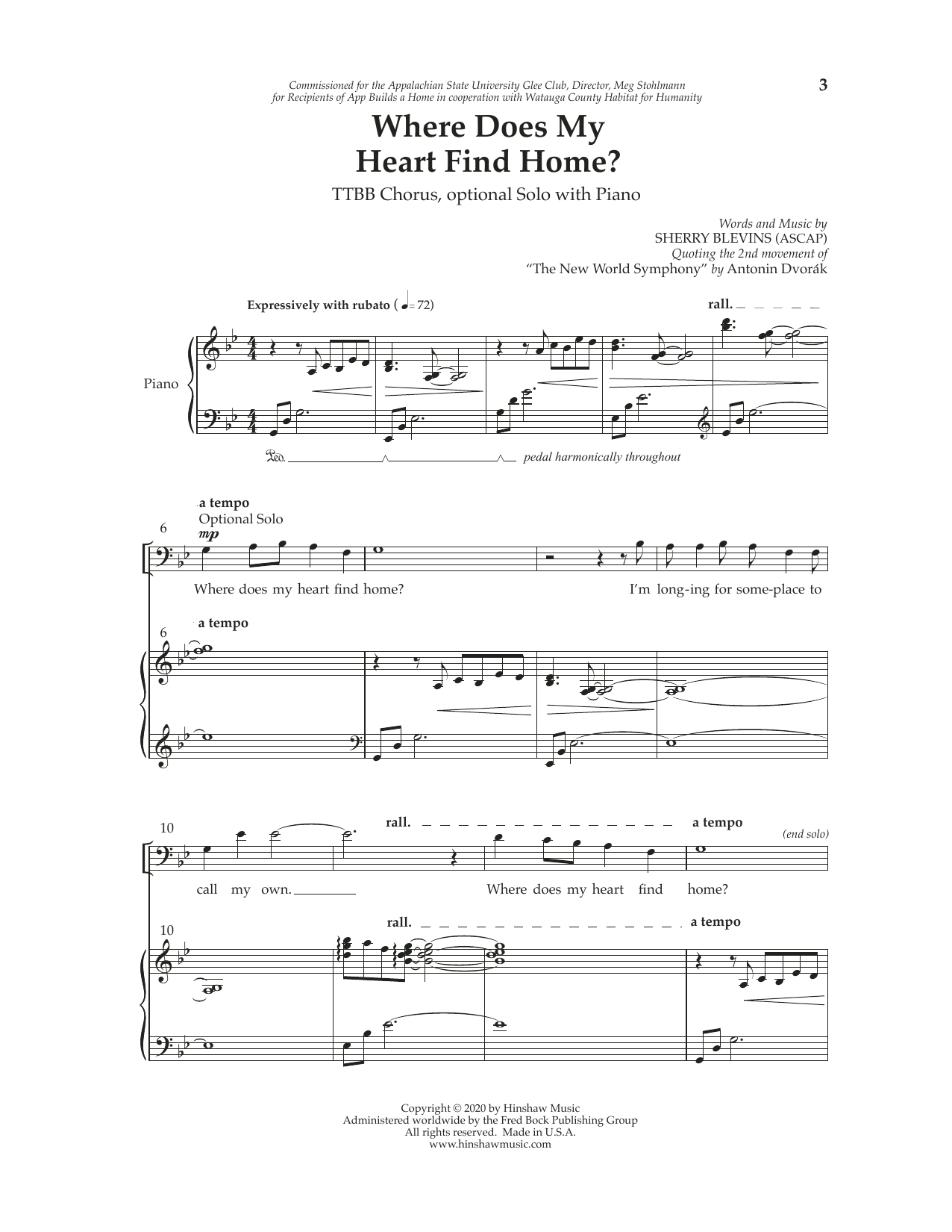Sherry Blevins Where Does My Heart Find Home Sheet Music Notes & Chords for TTBB Choir - Download or Print PDF