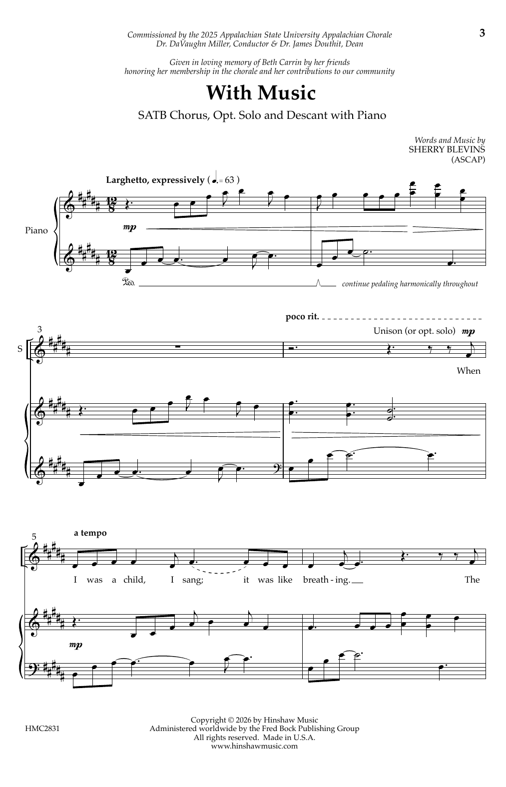 Sherry Blevins With Music Sheet Music Notes & Chords for Choir - Download or Print PDF