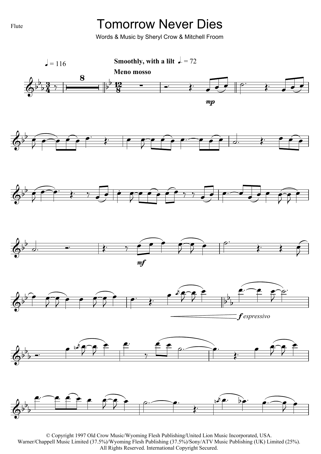 Sheryl Crow Tomorrow Never Dies Sheet Music Notes & Chords for Easy Piano - Download or Print PDF
