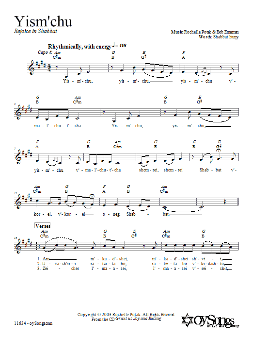 Shir Harmony Yism'chu Sheet Music Notes & Chords for 2-Part Choir - Download or Print PDF