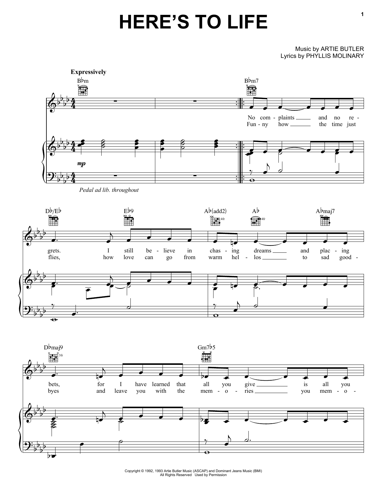 Artie Butler Here's To Life Sheet Music Notes & Chords for Cello - Download or Print PDF