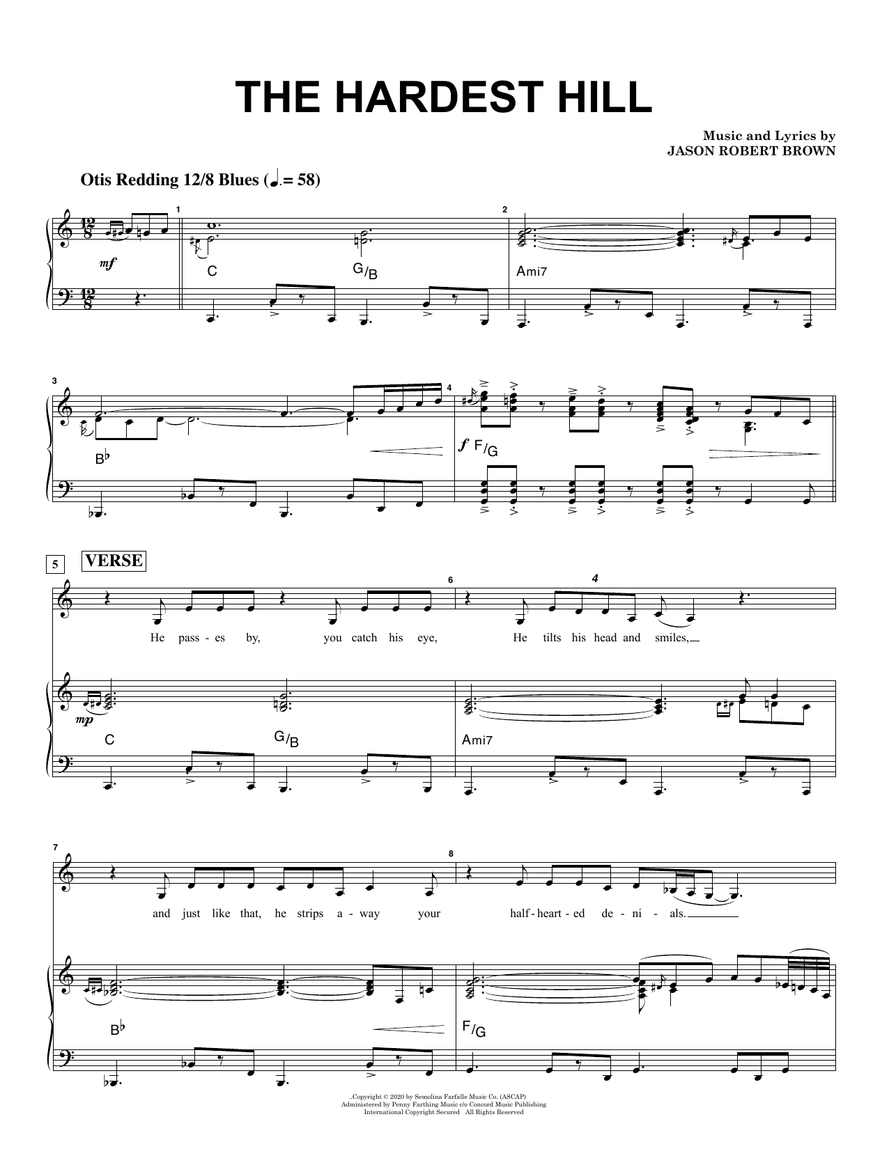 Shoshana Bean The Hardest Hill Sheet Music Notes & Chords for Piano & Vocal - Download or Print PDF