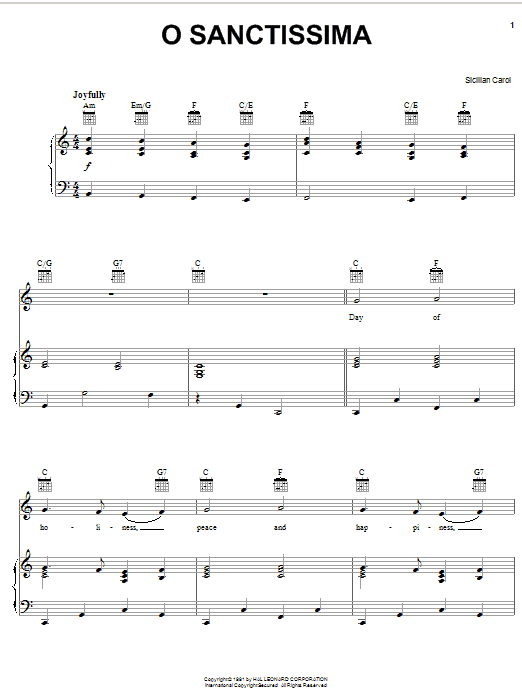 Sicilian Carol O Sanctissima Sheet Music Notes & Chords for Tenor Saxophone - Download or Print PDF
