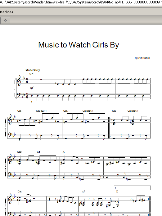 Sid Ramin Music To Watch Girls By Sheet Music Notes & Chords for Easy Piano - Download or Print PDF