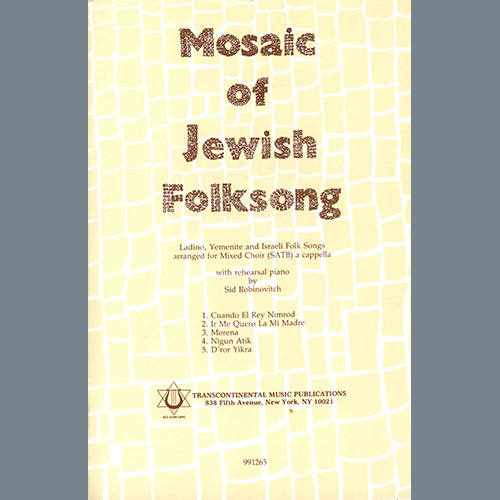Sid Robinovitch, Mosaic Of Jewish Folksongs, SATB Choir