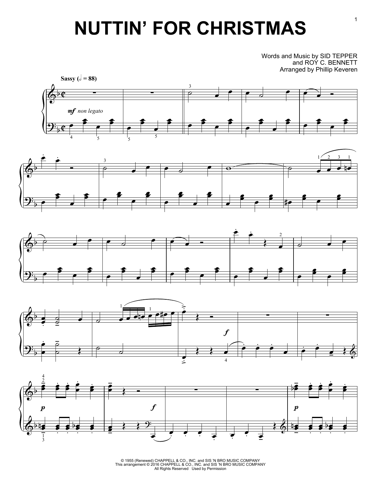 Phillip Keveren Nuttin' For Christmas Sheet Music Notes & Chords for Piano - Download or Print PDF