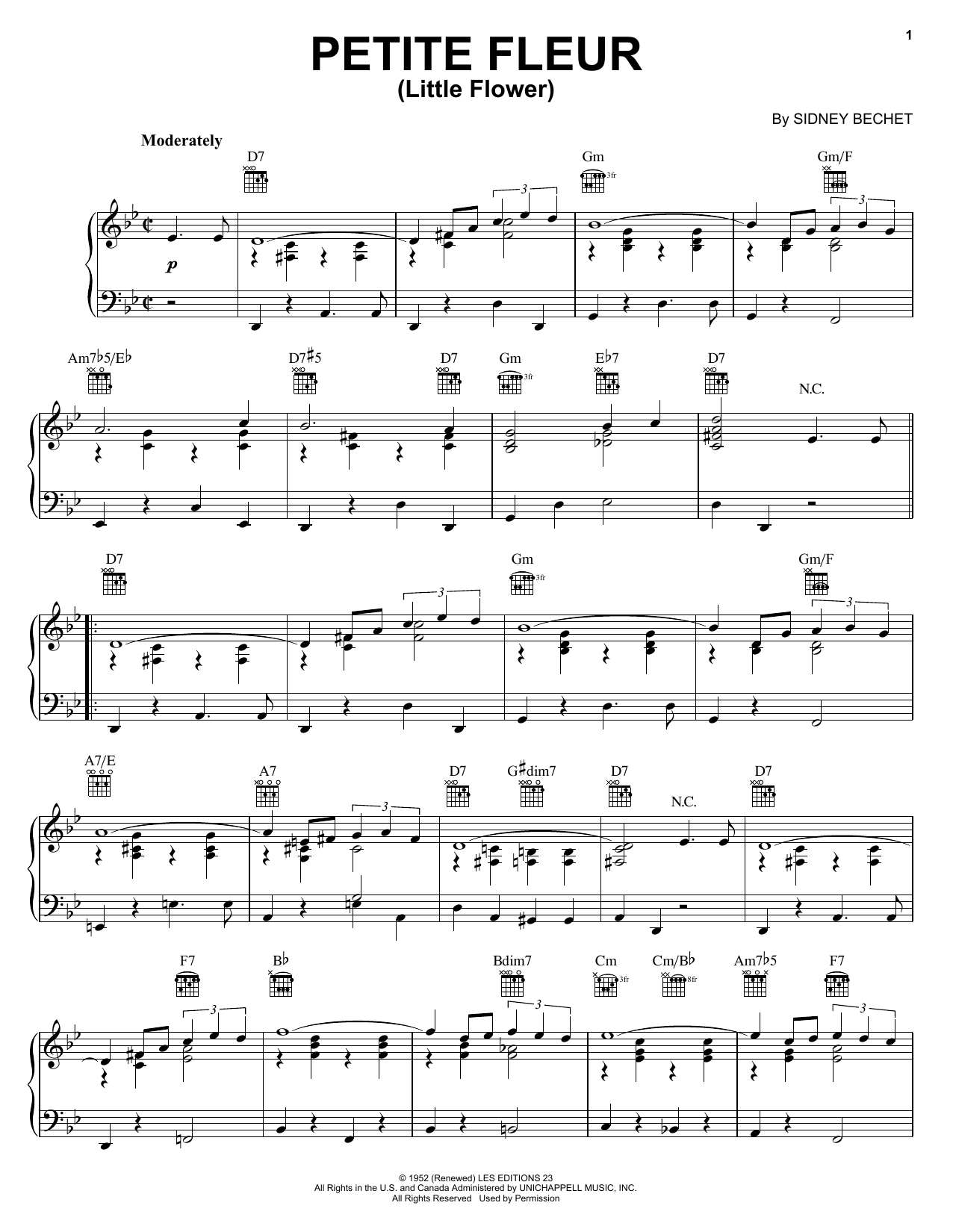 Sidney Bechet Petite Fleur (Little Flower) Sheet Music Notes & Chords for Real Book – Melody & Chords - Download or Print PDF