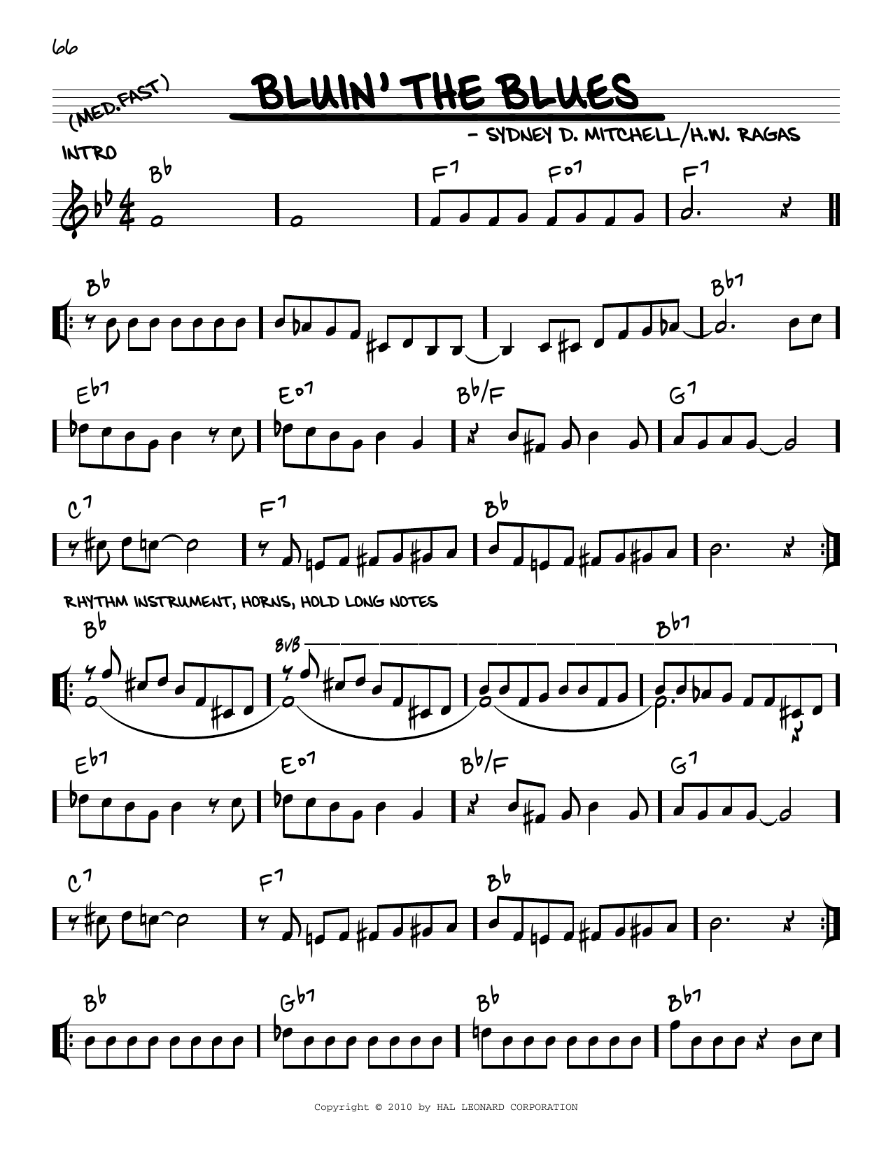 Sidney D. Mitchell Bluin' The Blues (arr. Robert Rawlins) Sheet Music Notes & Chords for Real Book – Melody, Lyrics & Chords - Download or Print PDF