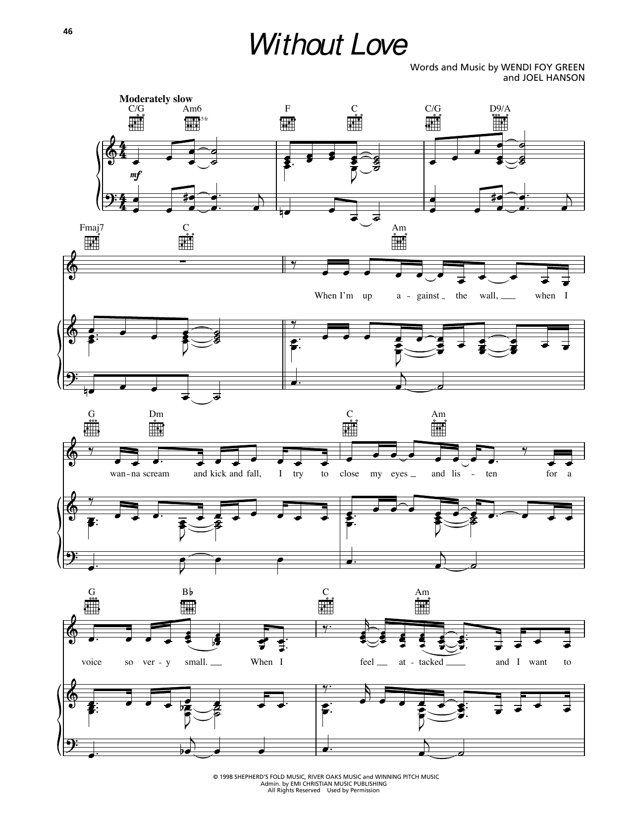 Sierra Without Love Sheet Music Notes & Chords for Piano, Vocal & Guitar Chords (Right-Hand Melody) - Download or Print PDF