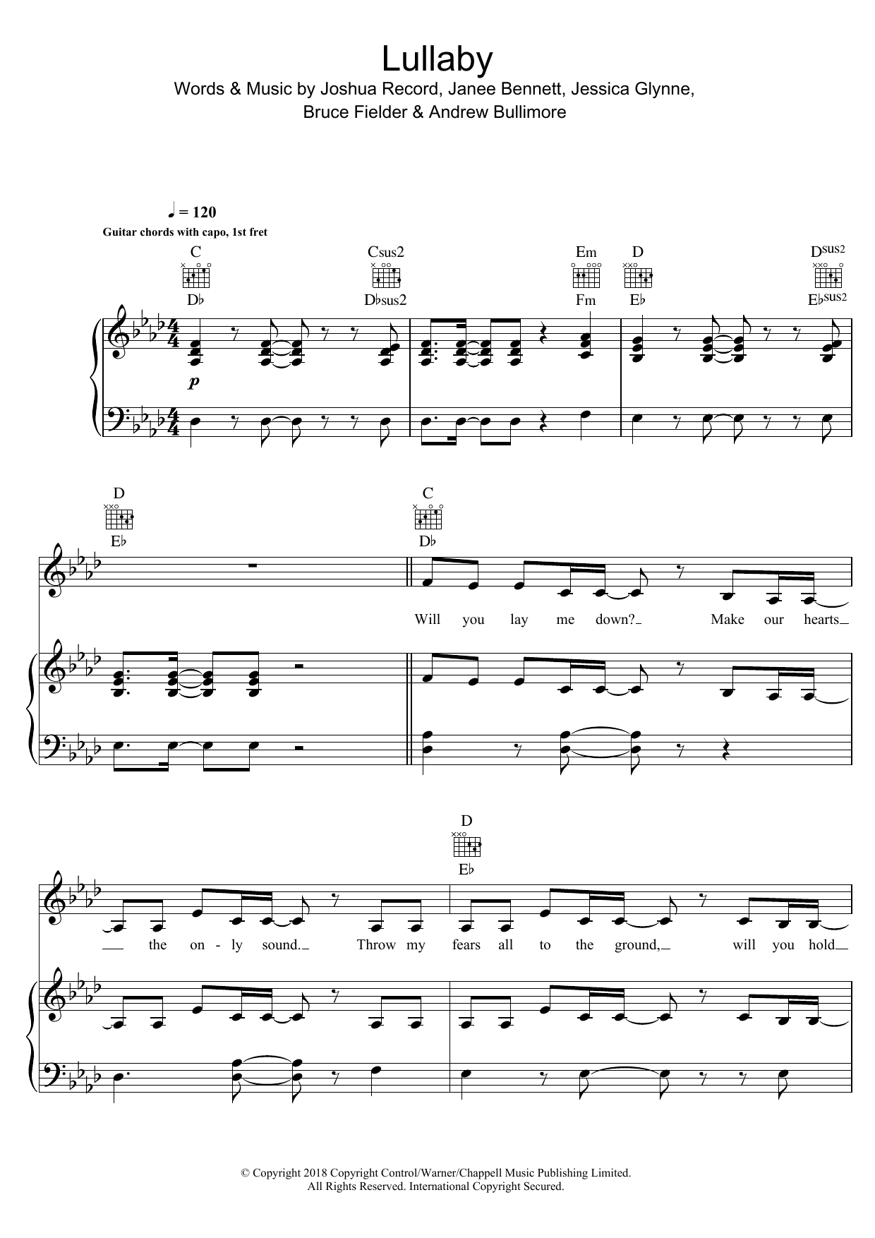 Sigala Lullaby (featuring Paloma Faith) Sheet Music Notes & Chords for Piano, Vocal & Guitar (Right-Hand Melody) - Download or Print PDF