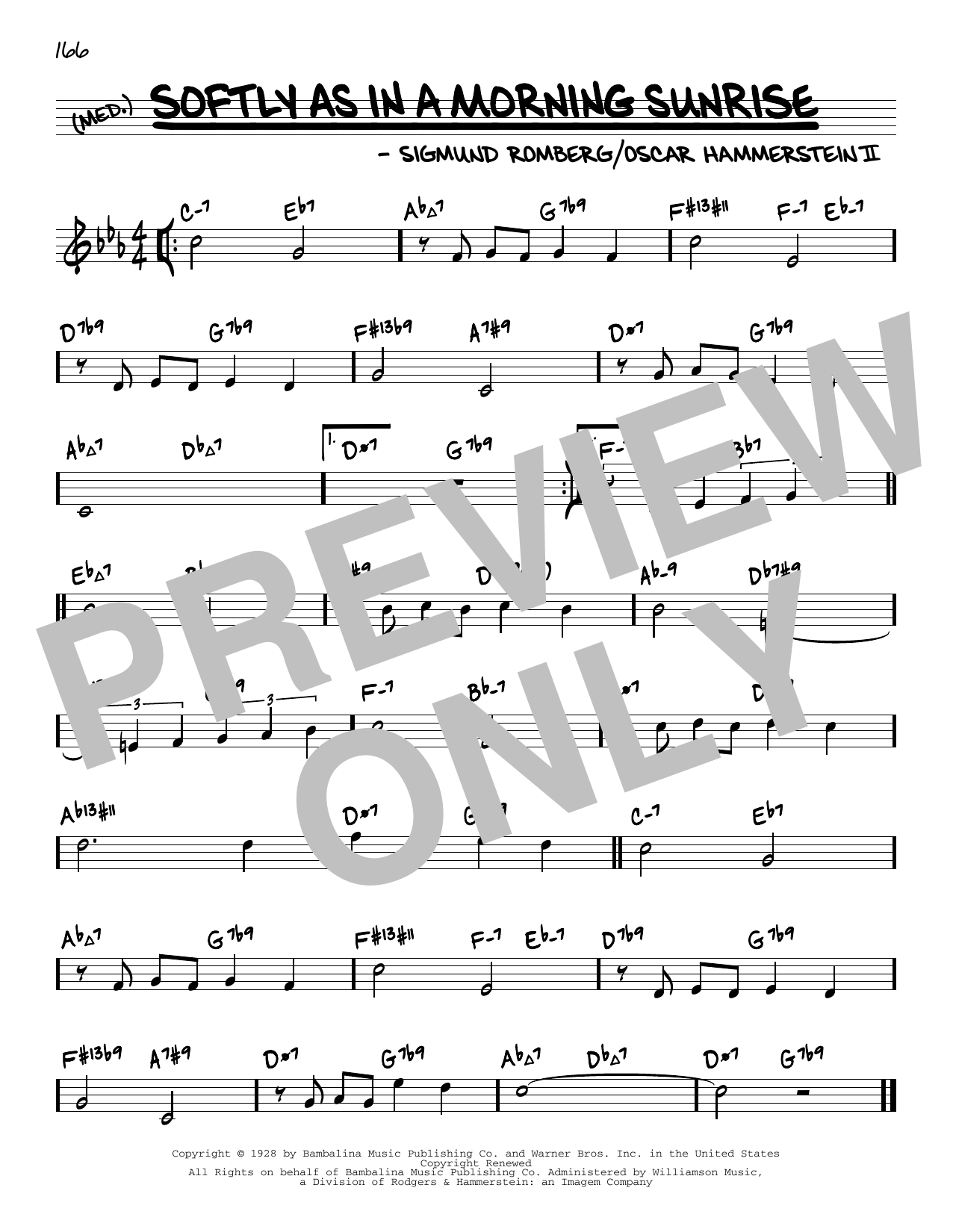 Sigmund Romberg Softly As In A Morning Sunrise (arr. David Hazeltine) Sheet Music Notes & Chords for Real Book – Enhanced Chords - Download or Print PDF