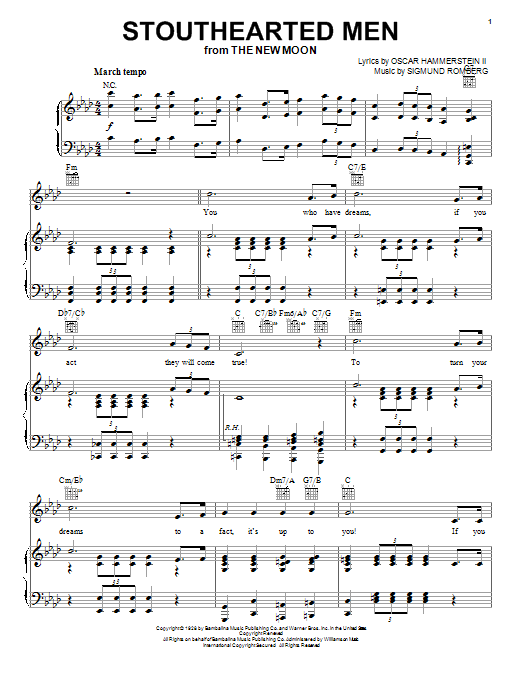 Barbra Streisand Stouthearted Men Sheet Music Notes & Chords for Piano, Vocal & Guitar (Right-Hand Melody) - Download or Print PDF Barbra Streisand Stouthearted Men Sheet Music Notes & Chords for Piano, Vocal & Guitar (Right-Hand Melody) - Download or Print PDF