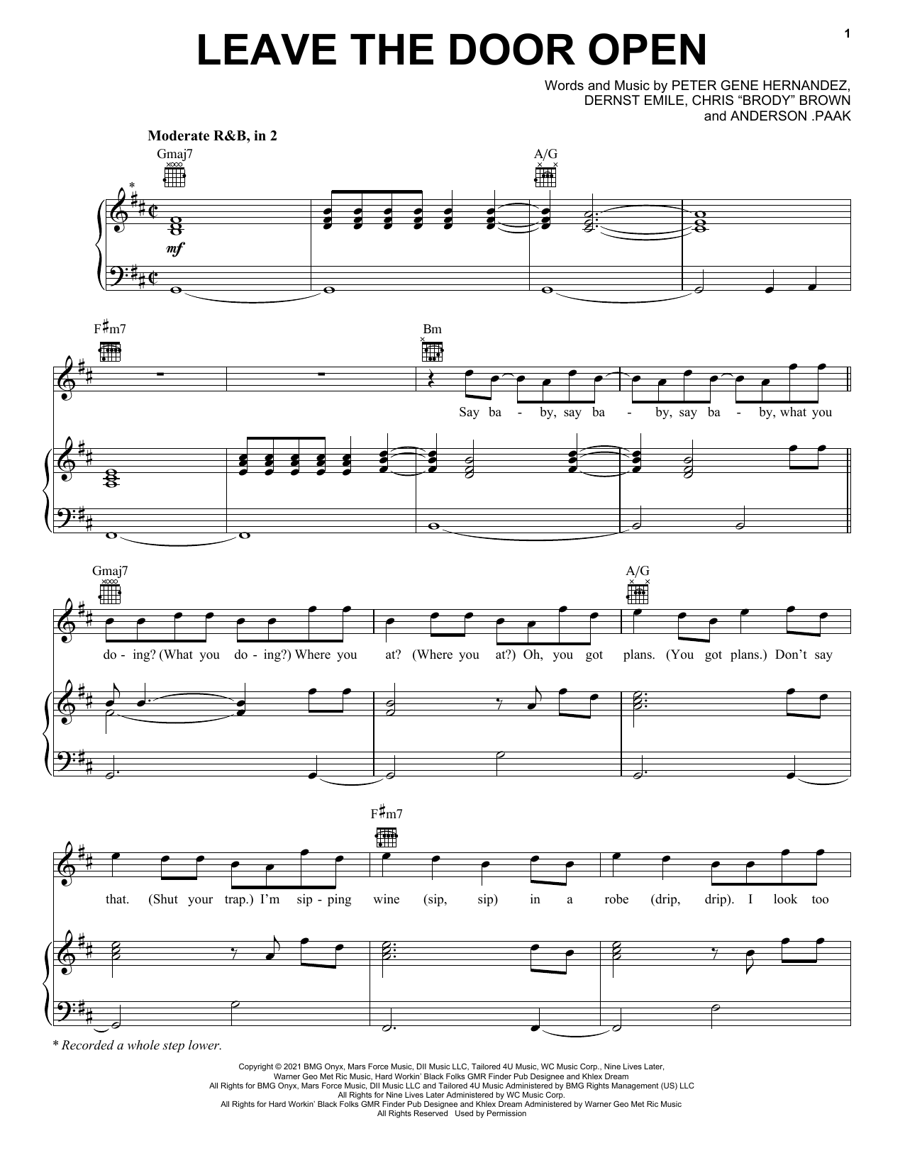 Silk Sonic Leave The Door Open Sheet Music Notes & Chords for Ukulele - Download or Print PDF