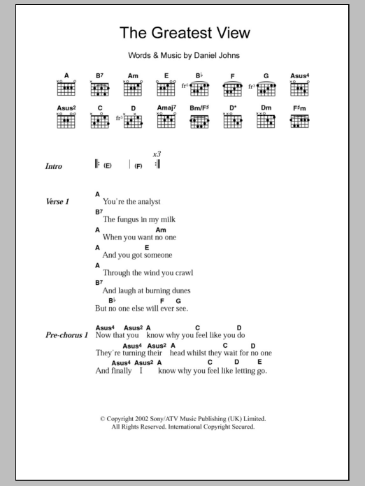 Silverchair The Greatest View Sheet Music Notes & Chords for Guitar Tab - Download or Print PDF