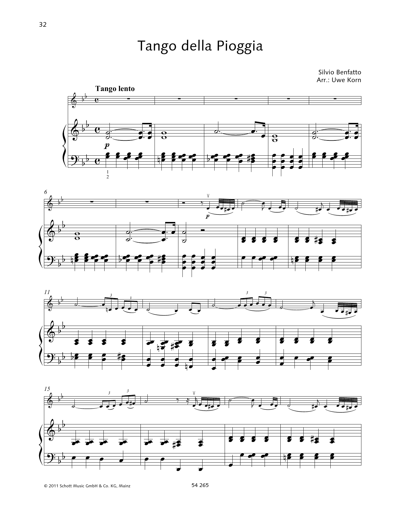Silvio Benfatto Tango della Piogga Sheet Music Notes & Chords for String Solo - Download or Print PDF