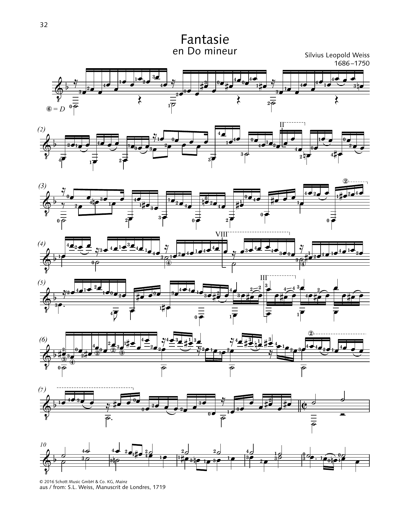 Silvius Leopold Weiss Fantasie Sheet Music Notes & Chords for Solo Guitar - Download or Print PDF