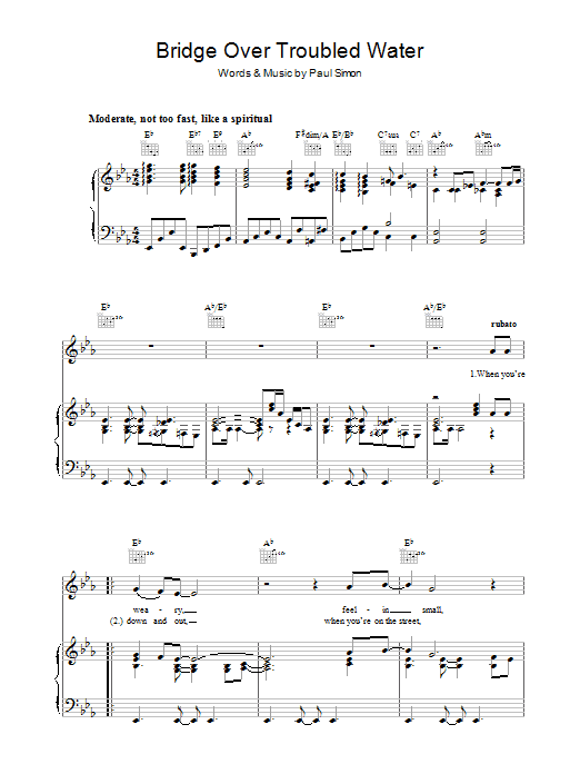 Paul Simon Bridge Over Troubled Water Sheet Music Notes & Chords for Flute - Download or Print PDF