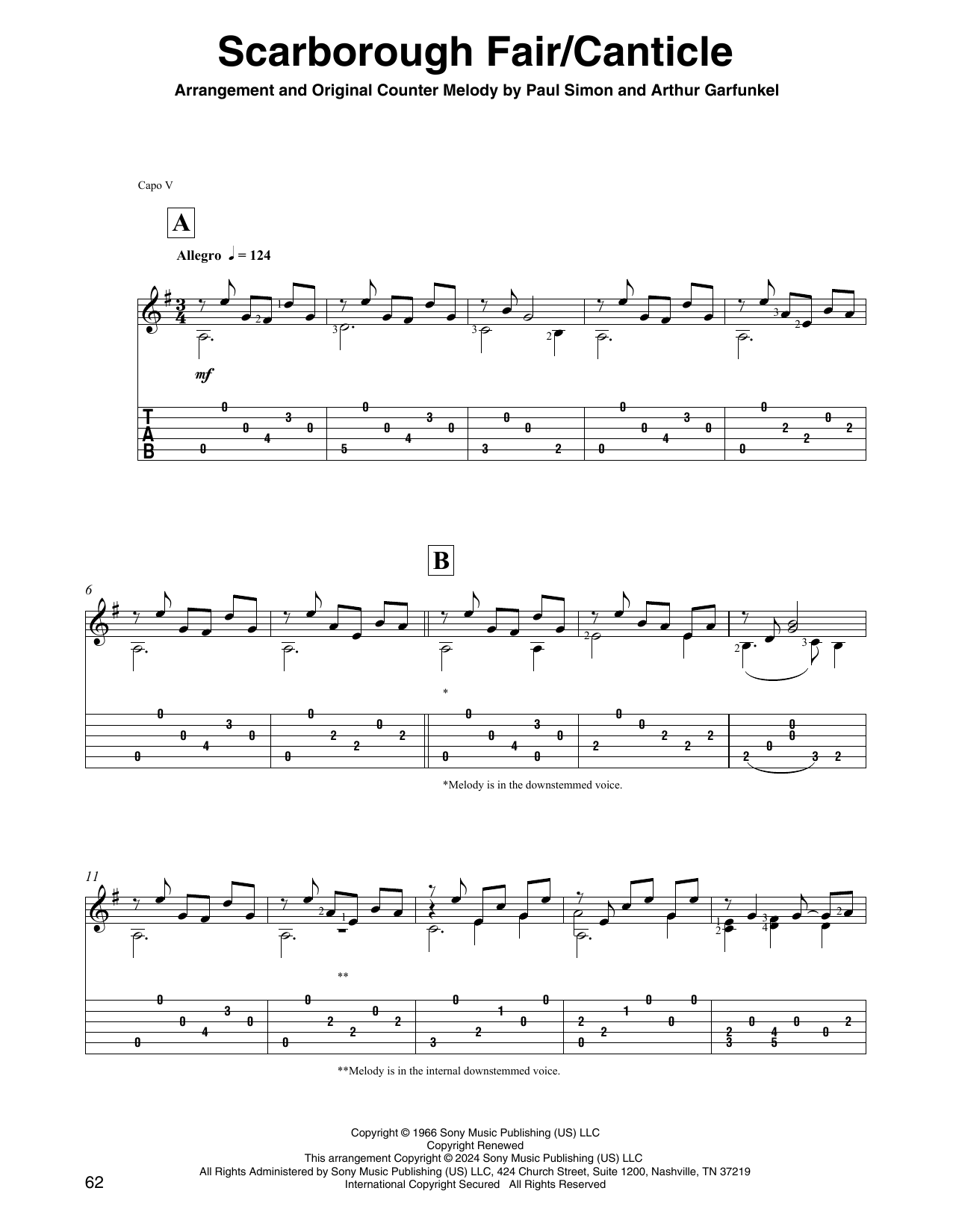 Simon & Garfunkel Scarborough Fair/Canticle (arr. David Jaggs) Sheet Music Notes & Chords for Solo Guitar - Download or Print PDF