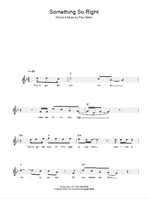 Paul Simon Something So Right Sheet Music Notes & Chords for Keyboard - Download or Print PDF