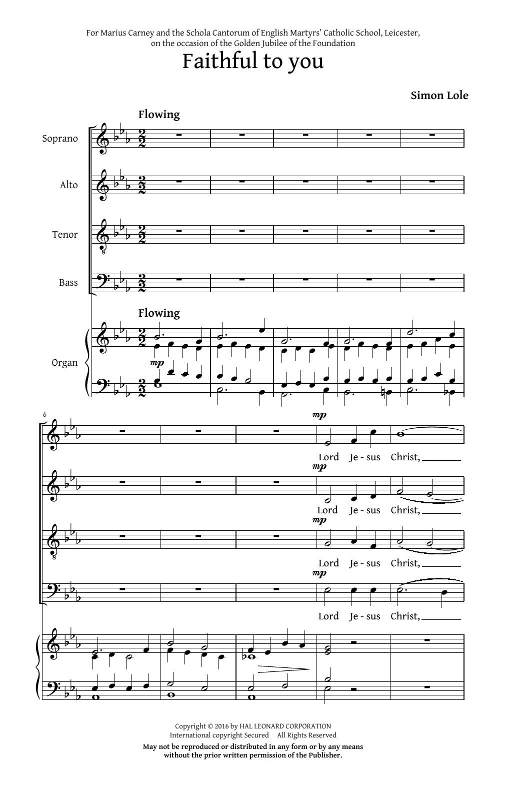 Simon Lole Faithful To You Sheet Music Notes & Chords for SATB - Download or Print PDF