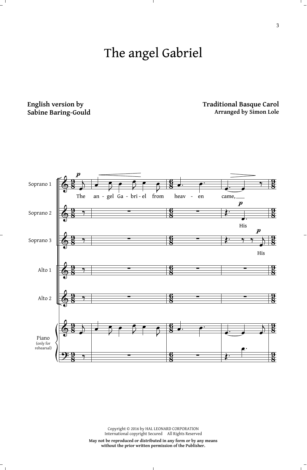 Simon Lole Heavenly Peace Sheet Music Notes & Chords for SSA - Download or Print PDF