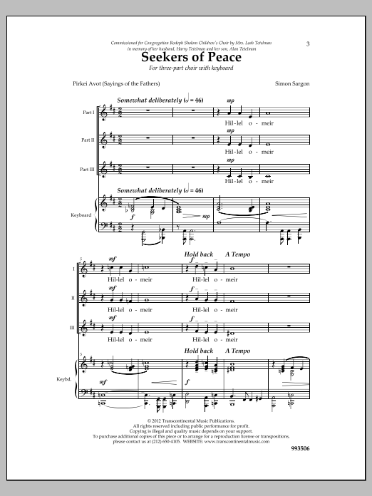 Simon Sargon Seekers of Peace Sheet Music Notes & Chords for Choral - Download or Print PDF