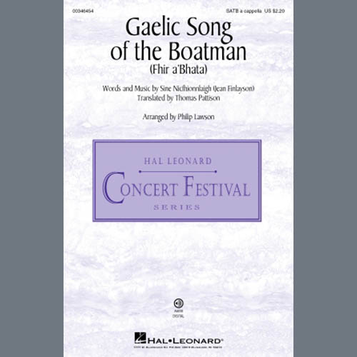 Sìne NicFhionnlaigh (Jean Finlayson), Gaelic Song Of The Boatman (Fhir A'bhata) (arr. Philip Lawson), SATB Choir