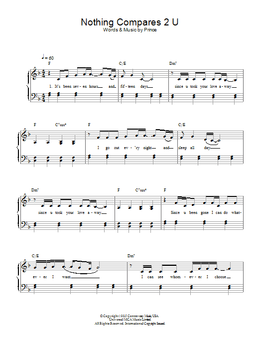 Sinéad O'Connor Nothing Compares 2 U Sheet Music Notes & Chords for Flute - Download or Print PDF