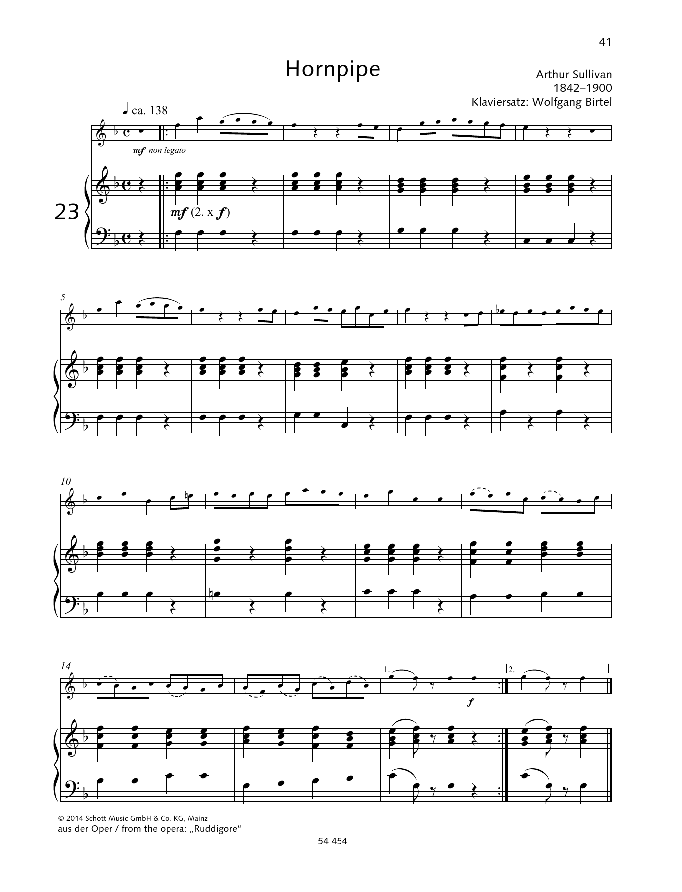 Sir Arthur Seymour Sullivan Hornpipe Sheet Music Notes & Chords for Woodwind Solo - Download or Print PDF