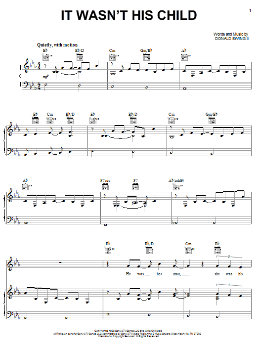 Skip Ewing It Wasn't His Child Sheet Music Notes & Chords for Piano, Vocal & Guitar (Right-Hand Melody) - Download or Print PDF Skip Ewing It Wasn't His Child Sheet Music Notes & Chords for Piano, Vocal & Guitar (Right-Hand Melody) - Download or Print PDF