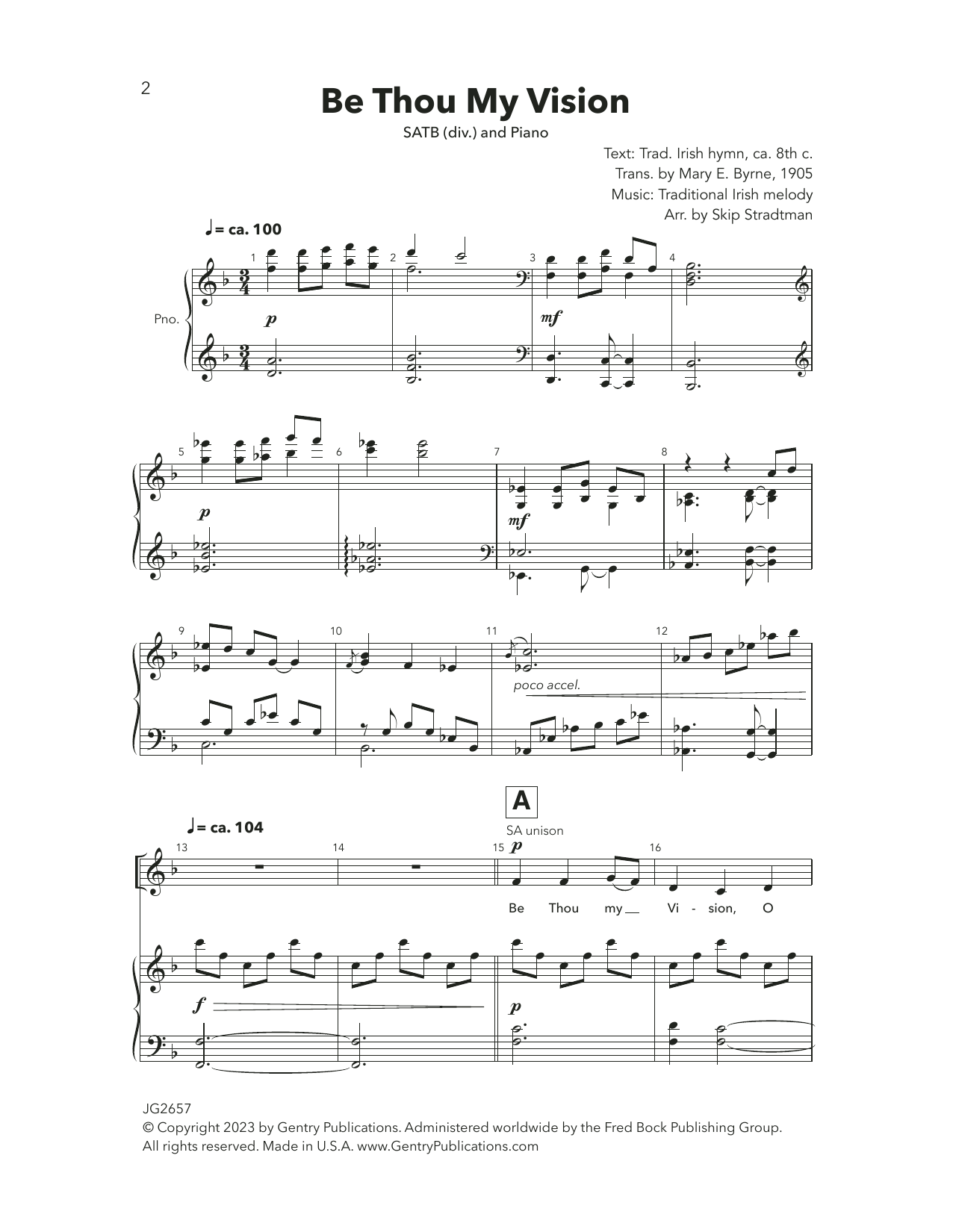 Skip Stradtman Be Thou My Vision Sheet Music Notes & Chords for SATB Choir - Download or Print PDF