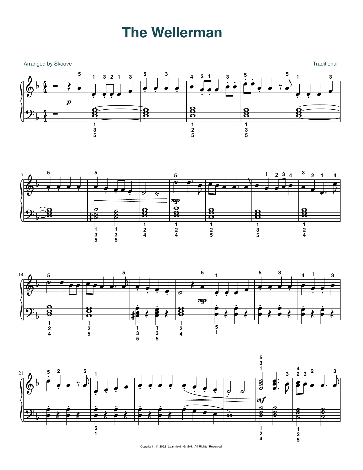 Skoove The Wellerman (arr. Skoove) Sheet Music Notes & Chords for Easy Piano - Download or Print PDF
