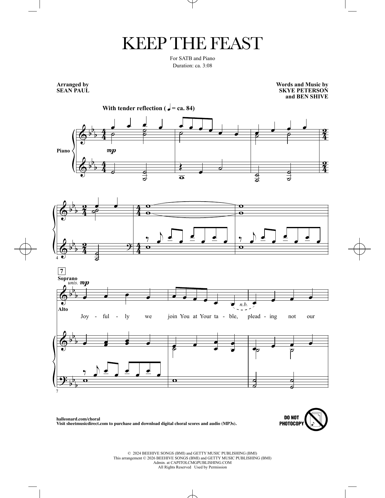 Skye Peterson and Ben Shive Keep The Feast (arr. Sean Paul) Sheet Music Notes & Chords for SATB Choir - Download or Print PDF