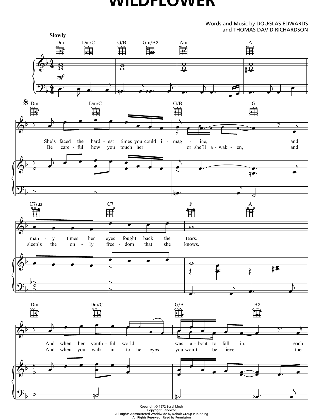 Skylark Wildflower Sheet Music Notes & Chords for Piano, Vocal & Guitar (Right-Hand Melody) - Download or Print PDF