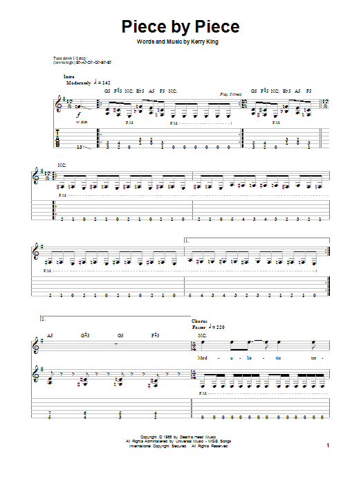 Slayer Piece By Piece Sheet Music Notes & Chords for Guitar Tab Play-Along - Download or Print PDF