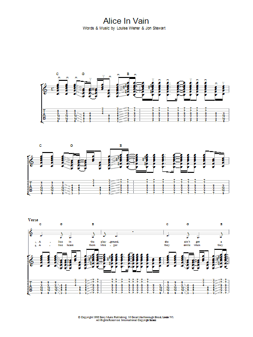Sleeper Alice In Vain Sheet Music Notes & Chords for Guitar Tab - Download or Print PDF