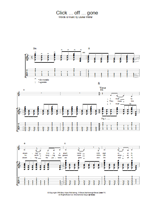 Sleeper Click ... off ... gone Sheet Music Notes & Chords for Guitar Tab - Download or Print PDF
