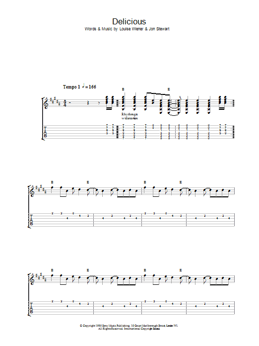 Sleeper Delicious Sheet Music Notes & Chords for Guitar Tab - Download or Print PDF