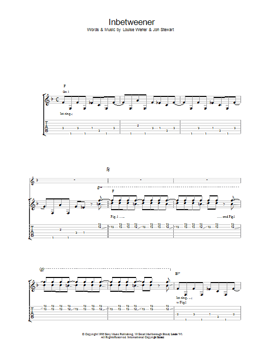 Sleeper Inbetweener Sheet Music Notes & Chords for Lyrics & Chords - Download or Print PDF