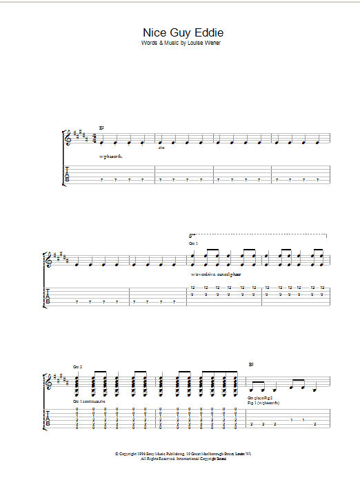 Sleeper Nice Guy Eddie Sheet Music Notes & Chords for Guitar Tab - Download or Print PDF