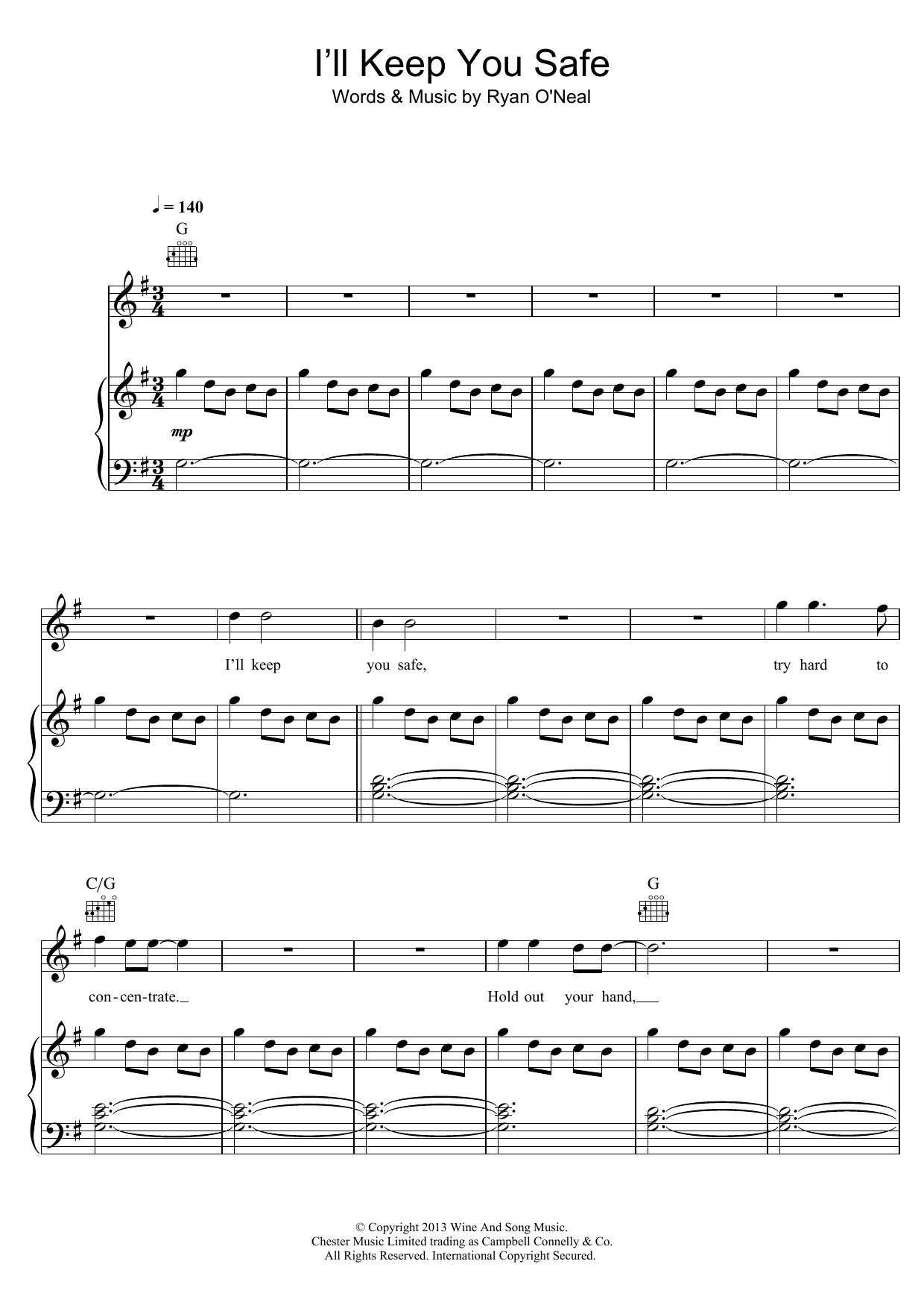 Sleeping At Last I'll Keep You Safe Sheet Music Notes & Chords for Piano, Vocal & Guitar - Download or Print PDF