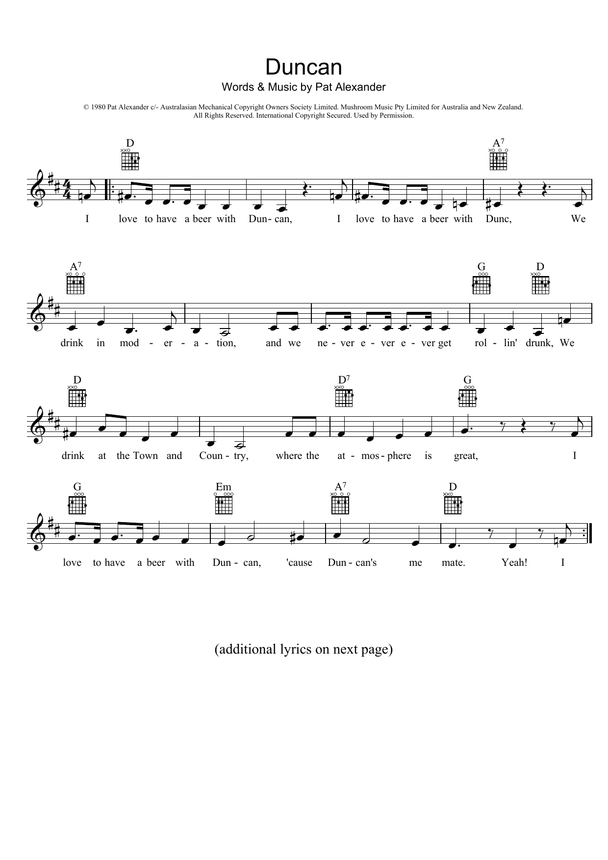 Slim Dusty Duncan Sheet Music Notes & Chords for Melody Line, Lyrics & Chords - Download or Print PDF