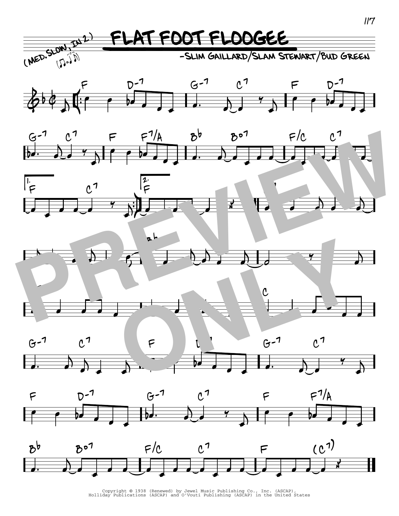 Slim Gaillard Flat Foot Floogee Sheet Music Notes & Chords for Real Book – Melody & Chords - Download or Print PDF